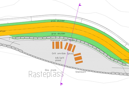 Plantegning rasteplass